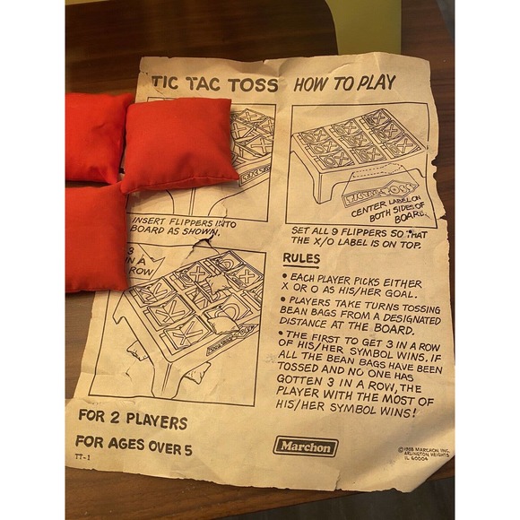 VINTAGE Marchon Games 1988 Tic Tac Toss Original Box AND Instructions Complete - Picture 2 of 7